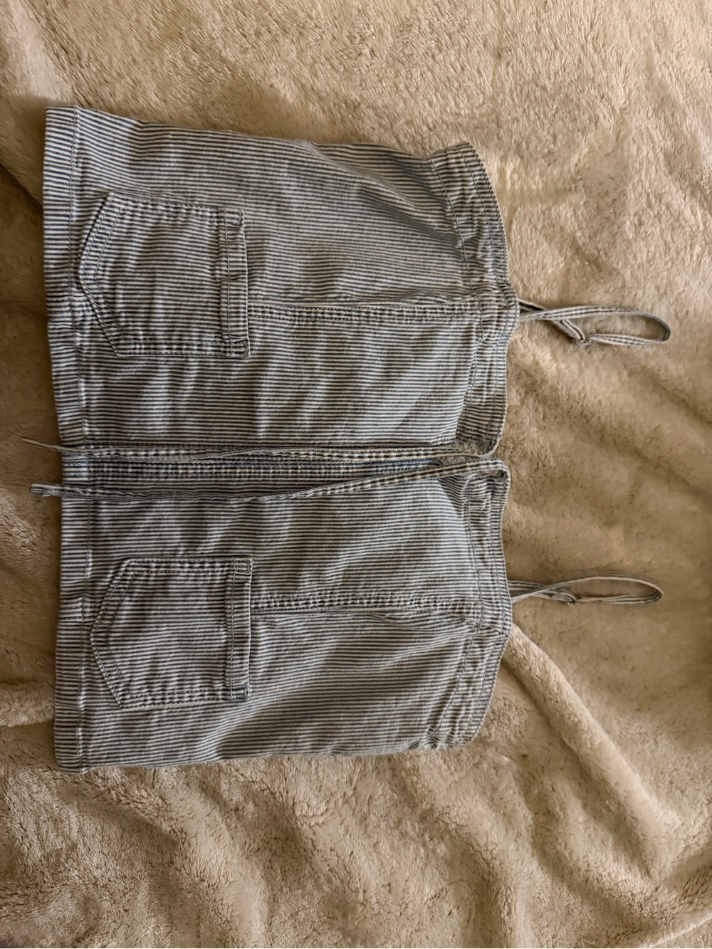 American Eagle Outfitters Gray Pinstripe Jean Tank